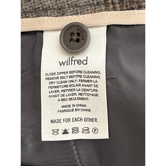 Aritzia Sz 8 Tie Front Glenn Plaid Trouser Pant Wool Stretch Office Academia NWT - Picture 13 of 13